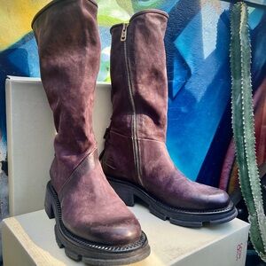 AS98 Desperado Lexington Leather Platform Combat Moto Boots